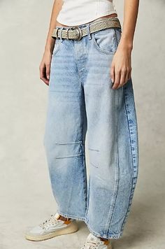 Casual Women's Jeans Gradient Color Wide Leg Jeans with Pockets Hip Hop Retro Mid Waist Ankle Tube Cargo Pants Fit, Denim Wide Leg Pants, Pants Elegant, Fall Outfits Korean, Middle Age Style, Street Jeans, Denim Wide Leg, Denim Decor, American Jeans