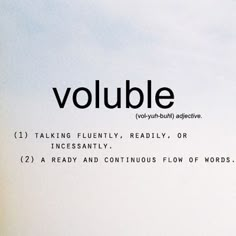 the words voluble are written in black on a white background with an airplane flying overhead