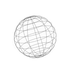 a black and white drawing of a sphere