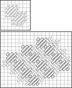 two pictures showing the same pattern as shown in this image, one has an odd shape and