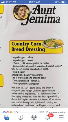 an ad for the country corn bread dressing is displayed on a cell phone screen, with another ad in the background