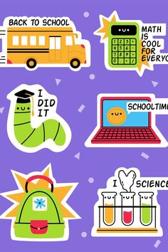 the back to school stickers are shown