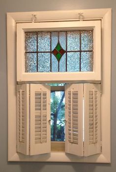 Stained Glass Window Interior, Vintage Stained Glass Windows, Victorian Window Shutters, Old Stained Glass Windows, Diy Stained Glass Window, Interior Windows, Stained Glass Diy, Stained Glass Window, Dream House Decor