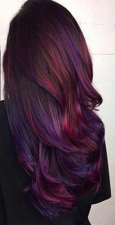 Rambut Brunette, Hair Color Burgundy, Ombre Hair Extensions, Real Human Hair Extensions, Balayage Blonde, Ombré Hair, Burgundy Hair, Oil Slick