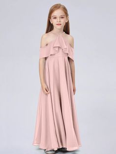 Ruffled Chiffon Junior Bridesmaid Dress Dusk Bridesmaid Dress, Jade Bridesmaid Dresses, Kids Bridesmaid Dress, Dress Georgette, Royal Blue Bridesmaid Dresses, Pool Dress, Full Maxi Skirt, Junior Bridesmaid Dress, Dress Order