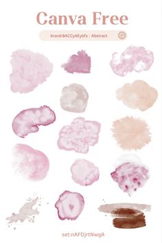 an image of pink and brown watercolors with the words canva free on it