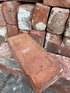 a pile of bricks sitting on top of each other