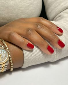 Nail Ideas 2022, Gel Nail Ideas, Coffin Design, Natural Nails Manicure, Opi Gel Nails, Short Gel Nails, Short Square Acrylic Nails, Red Nail, Gel Nail Designs