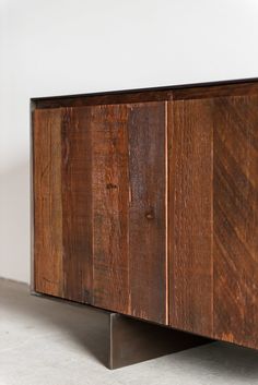 Railcar credenza - douglas fir and industrial steel Rustic Tv Credenza, Indoor Wood Storage Credenza, Brutalist Credenza, Reclaimed Wood Sideboard, Brutalist Sideboard, Wood Credenza, Rough Wood, Recycle Timber, Wood Stain Colors