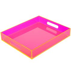 a purple plastic tray with handles on an isolated white background