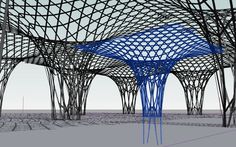 an artistic rendering of some kind of structure that looks like something out of the ground