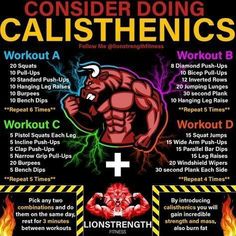 the poster shows how to work out and build muscles for beginners, with instructions on