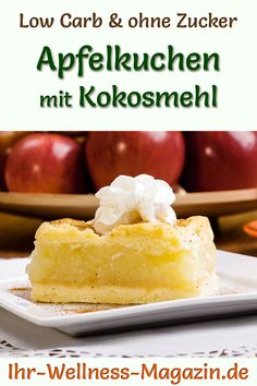 a close up of a plate of food on a table with apples in the background