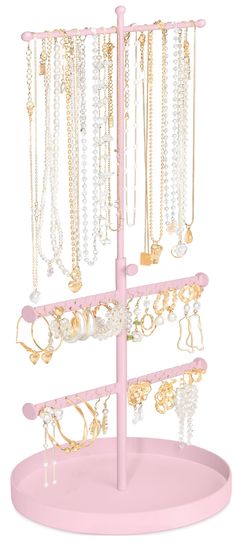 PRICES MAY VARY. 💎SIMPLE JEWELRY ORGANIZER: This Jewelry Holder Organizer make you find your jewelry at one glance. No more searching through jewelry box or messy drawers, all your bangles, necklaces and bracelets are being organized orderly in this simple jewelry holder. 💎ADJUSTABLE & ROTATABLE: With ADJUSTABLE height design this jewelry stand can meet your different length necklace needs. Rotate design enables you pick jewelry more easily than other jewelry organizer stands. 💎SUPER LARGE CA Jewelry Tree Stand, Bedroom Decor For Women, Jewellery Organiser, Jewelry Organizer Stand, Jewellery Stand, Amazon Jewelry, Tiered Necklace, Necklace Stand, Necklace Organizer