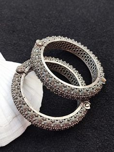 You will receive very Beautifull Set of 2 Pcs Silver Oxidised Bangle Bracelet Traditional Vintage Style Jewelry Openable Kada Handcrafted Boho Ethnic Indian Kada For Women . Inner Diameter Size: 2.3" Approx. Many thanks for you visit my store ♥ if you have any question please contact us. For wholesale Price Please Convo me. You can order different items as many you like . Bohemian Hand Set Metal Bracelets, Silver Bracelets With Tilla, Bohemian Silver Bangle Hand Set, Festive Silver Bracelet With Intricate Design, Festive Bangle With Oxidized Finish, Silver Bohemian Bangle With Hand Set Details, Bohemian Oxidized Wedding Bangle, Hand Set Silver Bohemian Bangle, Metal Bangle With Intricate Design For Festival