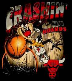 an image of a cartoon basketball game with bulls and bulls on it's back