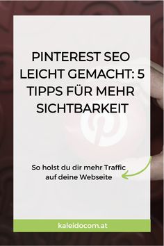 Pinterest SEO-Tipps für mehr Sichtbarkeit und Website-Traffic. Rich Pins