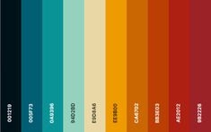 an image of the color scheme for different colors and numbers in this graphic design, there is