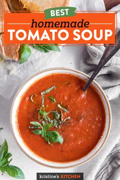 the best homemade tomato soup in a bowl