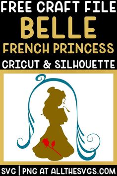 Disney Princess Svg, French Princess, Farm Animal Cupcakes, Bottle Home Decor, Belle French, Princess Stuff, Rose Diy, Stencil Print, Princess Svg