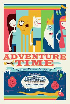 an advertisement for adventure time with finn and lake on the cover of season 1, featuring cartoon characters