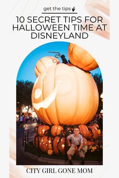 an advertisement for disneyland's halloween time at the park with pumpkins on it