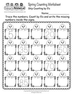 a printable worksheet for counting the numbers to 5 and write the missing numbers