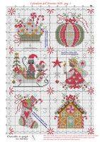 a cross stitch pattern with christmas decorations