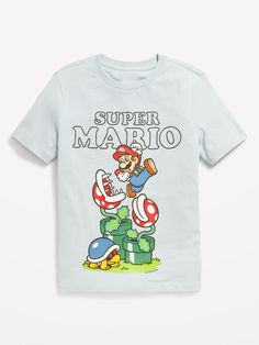 crew neck short sleeves licensed graphic ™ & © 2024 Nintendo relaxed fit hits below waist this t-shirt uses our standard boys sizingmachine wash according to the care instruction label  . Best Holiday gift for Kids , perfect T Shirts for Christmas! Boys Graphic Tee, Family Maternity, Super Mario Bros, Mario Bros, Super Mario, Toddler Boys, Holiday Fun, Gifts For Kids, Old Navy