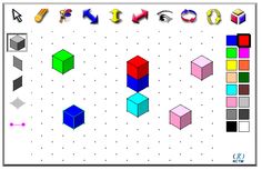 an image of different shapes and colors on a whiteboard with the words,'3d art