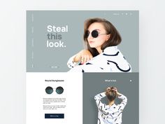 the website is designed to look like it has an image of a woman wearing sunglasses