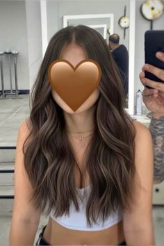 Hair Ideas To Dye, Brunette Hair With Brunette Highlights, Dark Brown Hair W Caramel Highlights, Natural Brown Highlights Brunettes, Brunette Hair Brown Highlights, Long Brown Hair With Caramel Highlights, Light Brown Hair To Dark Brown, Haircut Inspo Brown Hair, Full Brunette Hair