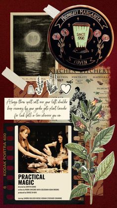 a collage with pictures and words on it