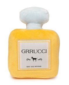 a yellow bottle with a white cap on it's top and the words grrrucci