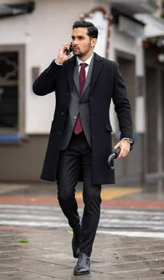 Formal Overcoat Men, Suit With Overcoat Men, Overcoat Outfits Men, Aristocratic Fashion, Winter Dressing For Men, Men Overcoat, Long Coat Men, Stylish Mens Suits, Overcoat Men