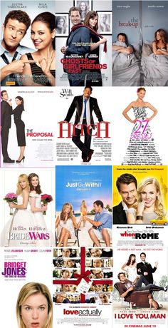 many different movie posters are shown together