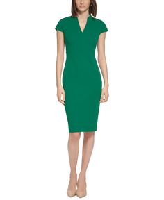 in stock Calvin Klein A-line Midi Dress For Spring, Calvin Klein A-line Midi Dress For Summer, Elegant Calvin Klein Sleeveless V-neck Dress, Chic Calvin Klein Midi Dress With V-neck, Calvin Klein Fitted V-neck Sleeveless Dress, Indigo Colour, Dress Bodycon, Calvin Klein Woman, Review Dresses