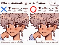 an anime character's face is shown with different facial expressions and the same expression