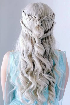 Daenerys Hair, Targaryen Hair, Khaleesi Hair, Hairstyles Halloween, Halloween Hairstyles, Long White Hair, Hair Halloween, Halloween Scary, Halloween Hair