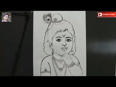 very easy line art bal krishna,krishna thakur drawing,how to draw bal gopal,how to draw lord krishna - YouTube Thakur Drawing, Om Namah Shivaya Tattoo, Easy Line Art, Easy Wall Painting, Pencil Sketches Of Girls, Krishna Krishna, Bal Gopal, Krishna Drawing, Sketches Pencil