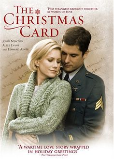 the christmas card movie poster with a man in uniform hugging a woman's chest