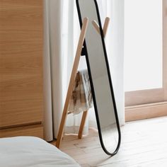 Hub Floor Mirror - Hausful - Modern Furniture, Lighting, Rugs and Accessories (4568456167459) Rimmed Mirror, Floor Length Mirror, Hang Clothes, Cheval Mirror, Wood Ladder, Frame Diy, Wooden Easel, Mirror Shapes, Length Mirror