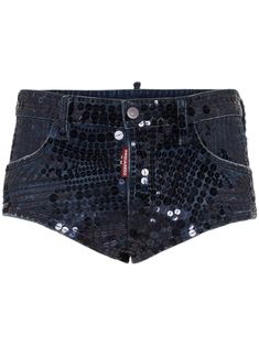 Find DSQUARED2 Sequin-embellished Denim Shorts on Editorialist. midnight blue denim sequin embellishment mini logo tag mid-rise concealed fly and button fastening belt loops two rounded pockets to the sides two rear patch pockets thigh-length Png Shorts, Glitter Shorts, Micro Shorts, Sequin Embellishment, Mini Logo, Womens Denim, Embellished Denim, Tumblr Fashion, Girl Fits