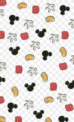 mickey mouse wallpaper with many different types of characters and numbers on the side of it