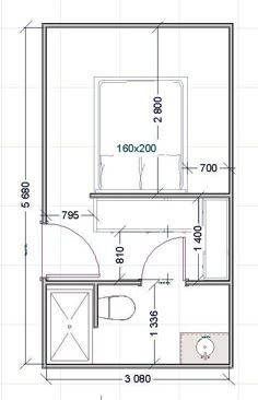 the floor plan for a bathroom with toilet, sink and bathtub in one room