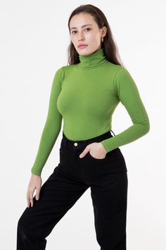 Burgundy Dahlia, Los Angeles Apparel, Classic Turtleneck, Celery Green, La Outfits, Green Turtleneck, Turtleneck Style, Turtle Neck Jumper, Fitted Turtleneck