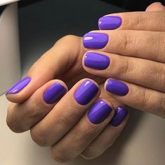 Short Nails Purple, Short Purple Nails, Unghie Sfumate, Colorful Nails, Purple Nail, Cute Gel Nails, Chic Nails, Purple Nails, Perfect Nails