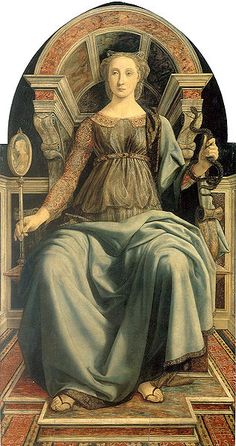 Piero del Pollaiuolo, Prudence, 1469-70, Florence, Uffizi Botticelli Art, Giorgio Vasari, Istoria Artei, Lady Justice, Sandro Botticelli, Uffizi Gallery, Sea Art, Caravaggio