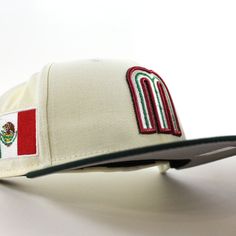 Mexico 2023 World Baseball Classic (WBC) New Era 59Fifty Fitted Hat in Chrome White, Dark Green and Grey Under Brim. An international professional baseball tournament, is set to be the fifth iteration of the World Baseball Classic. Dark Green And Grey, Baseball Tournament, Dope Hats, Hat Stores, Chrome White, World Baseball Classic, New Era Hats, New Era Fitted, Gift Inspo