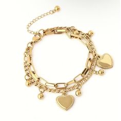 Condition: Brand New With Tags! Htj Heart Bracelet Gold Tone Multi Strand Charm Chic Stylish Fashion Ladies Nwt *Set In Gold-Tone Mixed Metal *Approx. Circumference: 7” *Lobster Closure Welcome To Home Tech Jewelry- Professional And Friendly! We Offer Excellent Customer Service, Please Feel Free To Message Us With Questions. We Package Each Product With Care, Love And The Safety Of The Product In Mind! Offers Are Welcome! Thanks For Viewing Our Product! Happy Shopping! Heart Bracelet Gold, Jewelry Professional, Rose Gold Cuff Bracelet, Geometric Bangle, Welcome To Home, Tech Jewelry, Silver Bangle Bracelets, Fashion Elegant, Sterling Silver Bangles